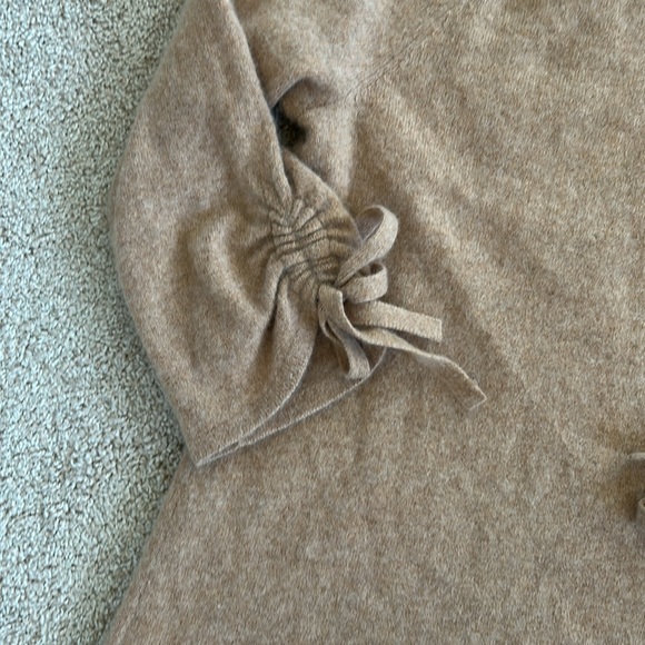 Garnet Hill Tie-Sleeve Cashmere Sweater - Camel - Picture 8 of 11